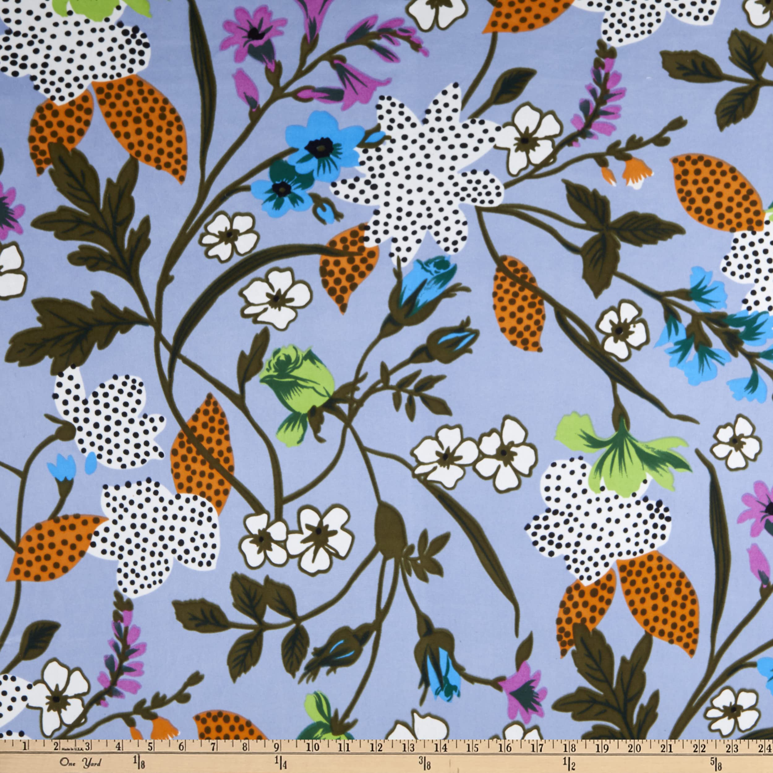 Textile Secrets Stretch Silk Jersey Knit Timtam Fabric, Periwinkle Yard