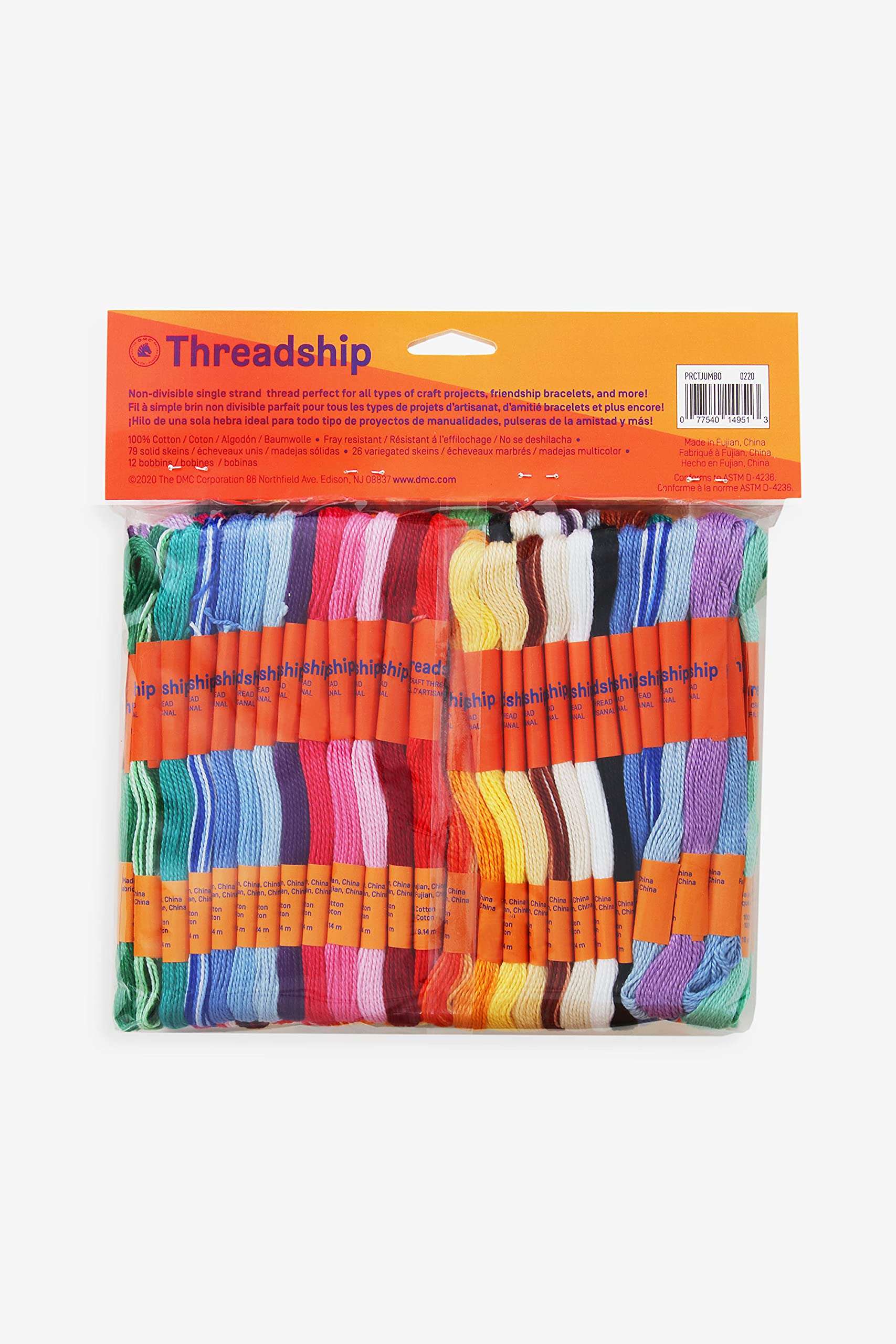 Fil Coton Pack De 105 échevettes De Fil à Broder DMC - Monobrin 9m, 100% Coton - Couleurs Assorties - Pour Point De Croix, Bracelets Brésiliens, Loisirs Créatifs