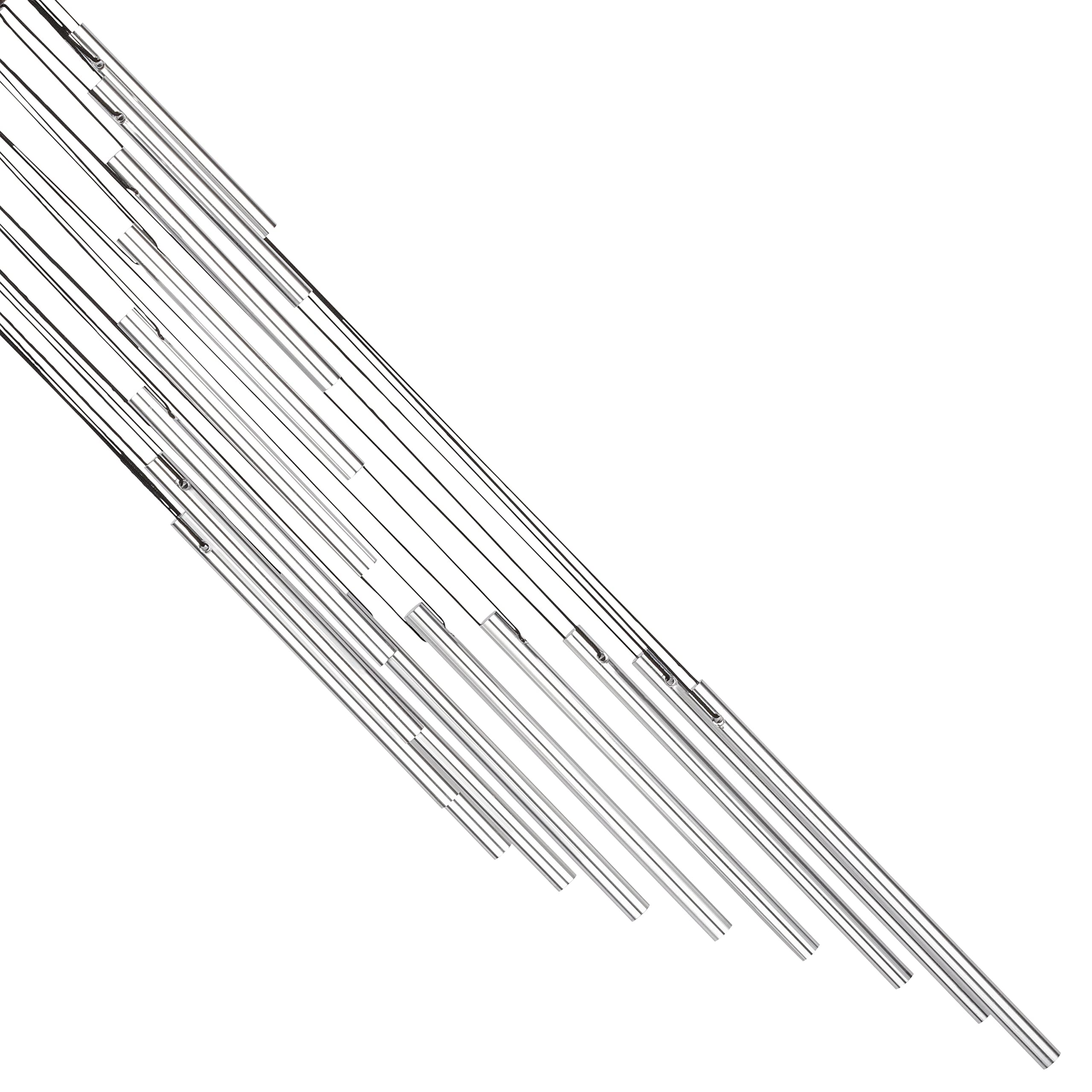 Sonic Energy Spiral Chime – 73 cm, Silber – Metallisches Windspiel mit 16 Klangstäben – Dekoration für Innen- und Außenbereich (SC29S)