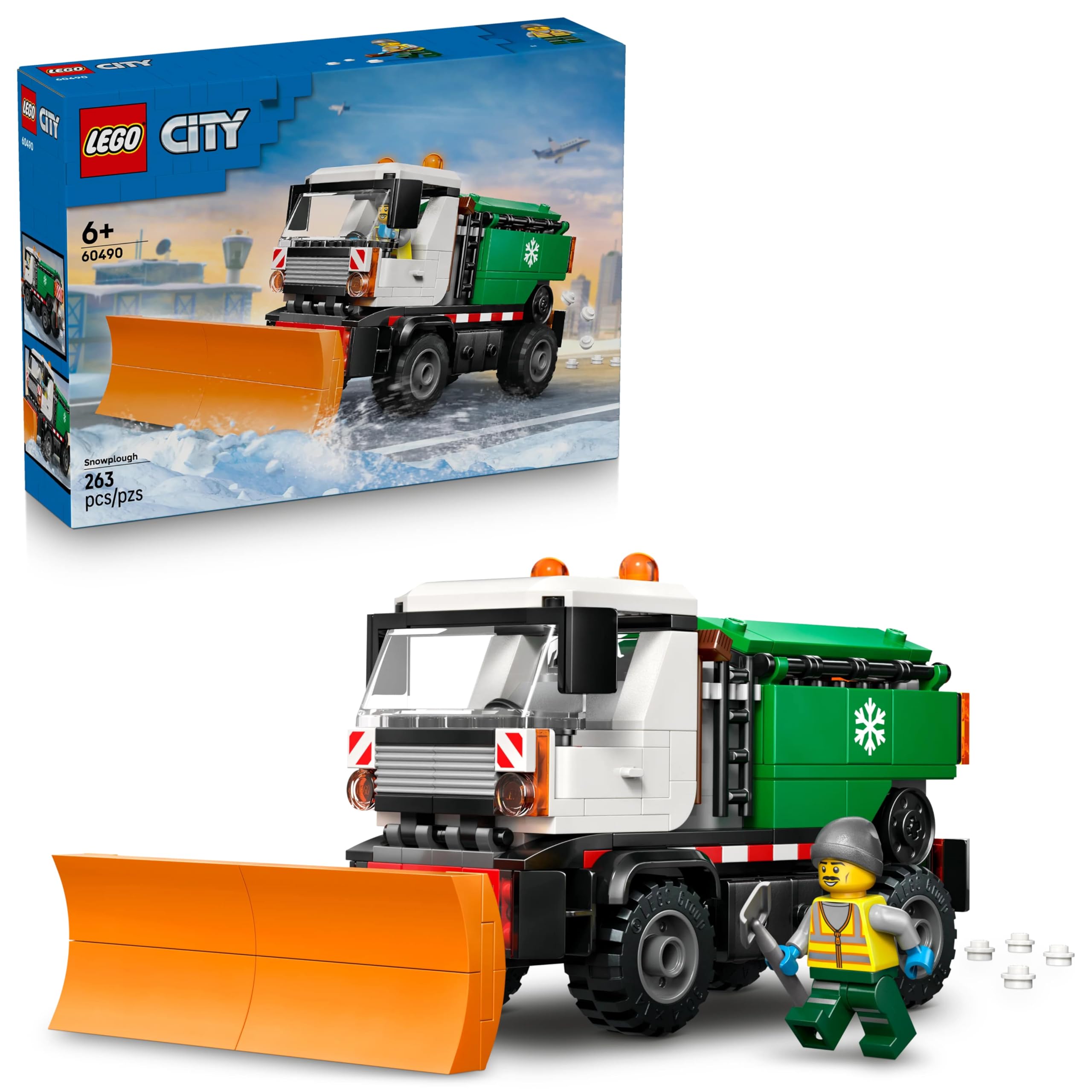 LEGO City Snowplow Truck Toy Vehicle - Model Truck Building Kit with Driver Minifigure - 60490-image-13