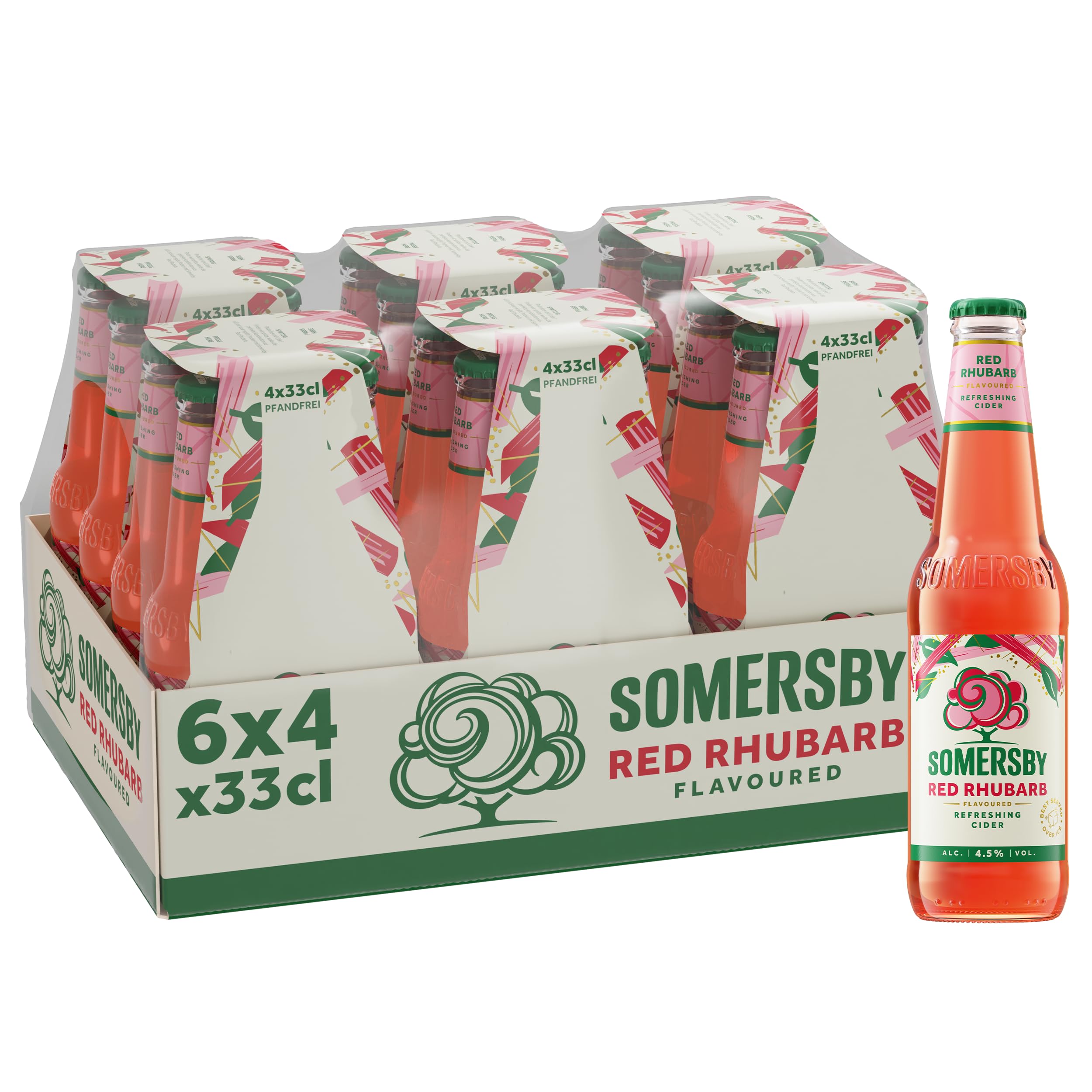 Somersby Red Rhubarb Cider, Glas Einweg (24 x 0.33 L)