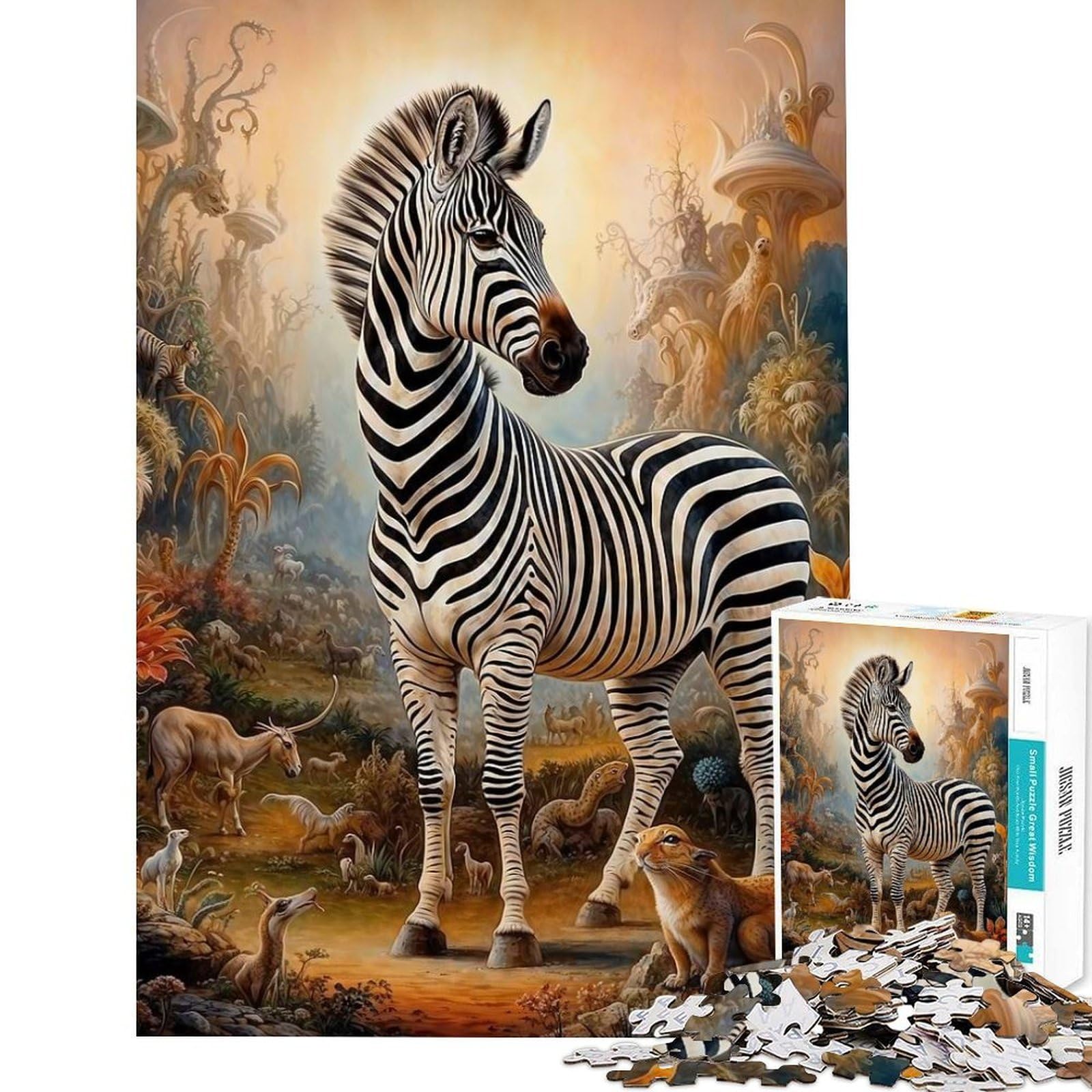 1000 Piece Jigsaw Puzzles for Teenagers Surreal Mystical Zebra Teenager Puzzles Family Game Wall Decoration for Birthday, Chrismas (Size 38x52cm) — image 1