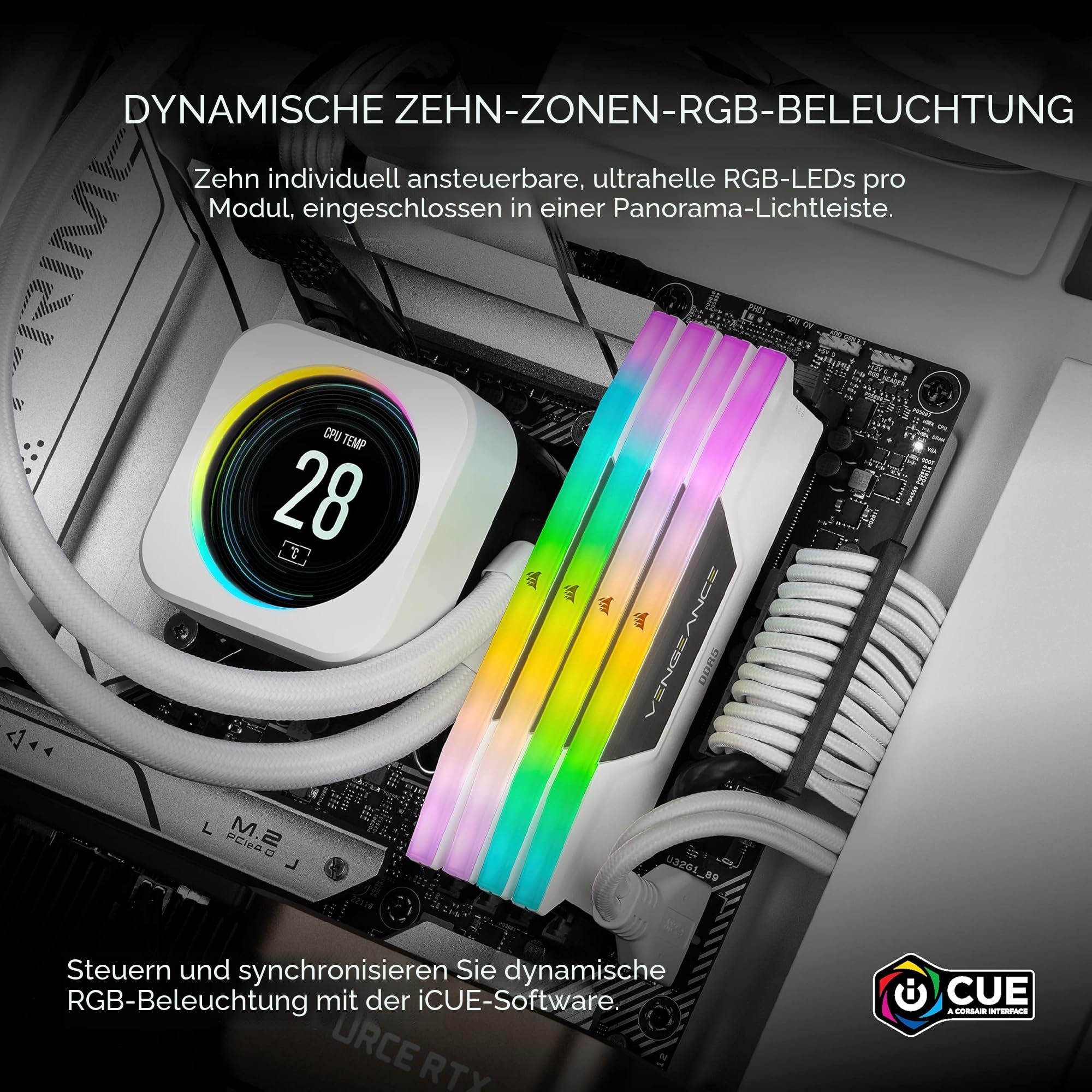 Corsair Vengeance RGB DDR5B (2 xB) Bis zu 5600MHz Intel RAM 32G – Bild 4