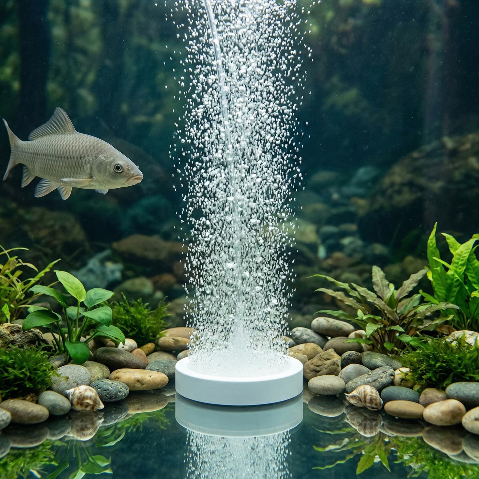 Vauki 3 piedras nano-efervescentes para acuario, piedra de aire silenciosa, acuario, salida de aire de 5 cm, para acuario, emisión de oxígeno, ultra microburbujas, para acuarios, cubos de hasta 60 cm — view 5