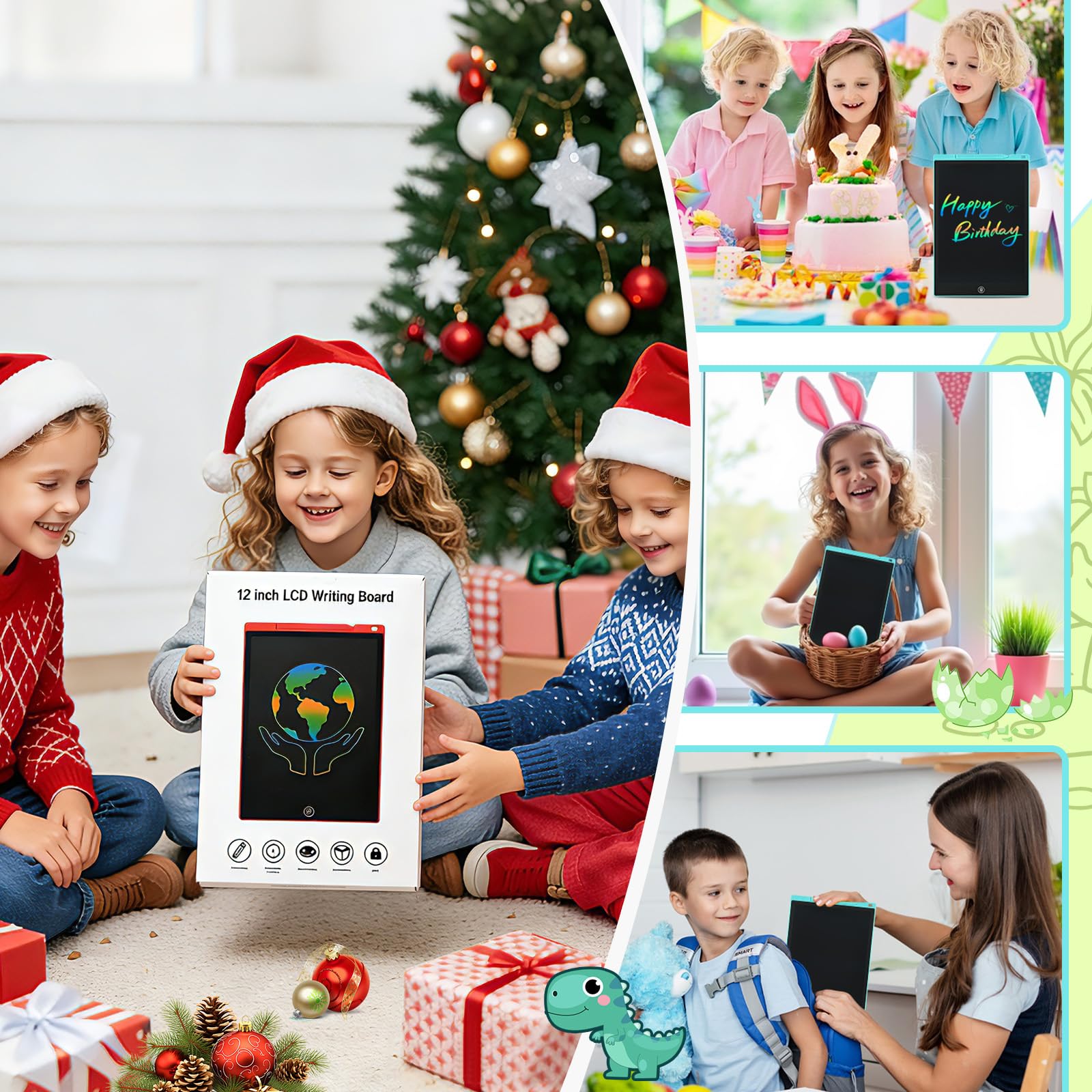 Tavoletta Grafica Bambini 12 Pollici,PINKCAT Giocattolo Bambino Lavagna Disegno Cancellabile Tablet Disegno Grafico Tavoletta da Scrittura LCD Portatile Lavagna Magica Regali Bambini 2 3 4 5 6 7 Anno