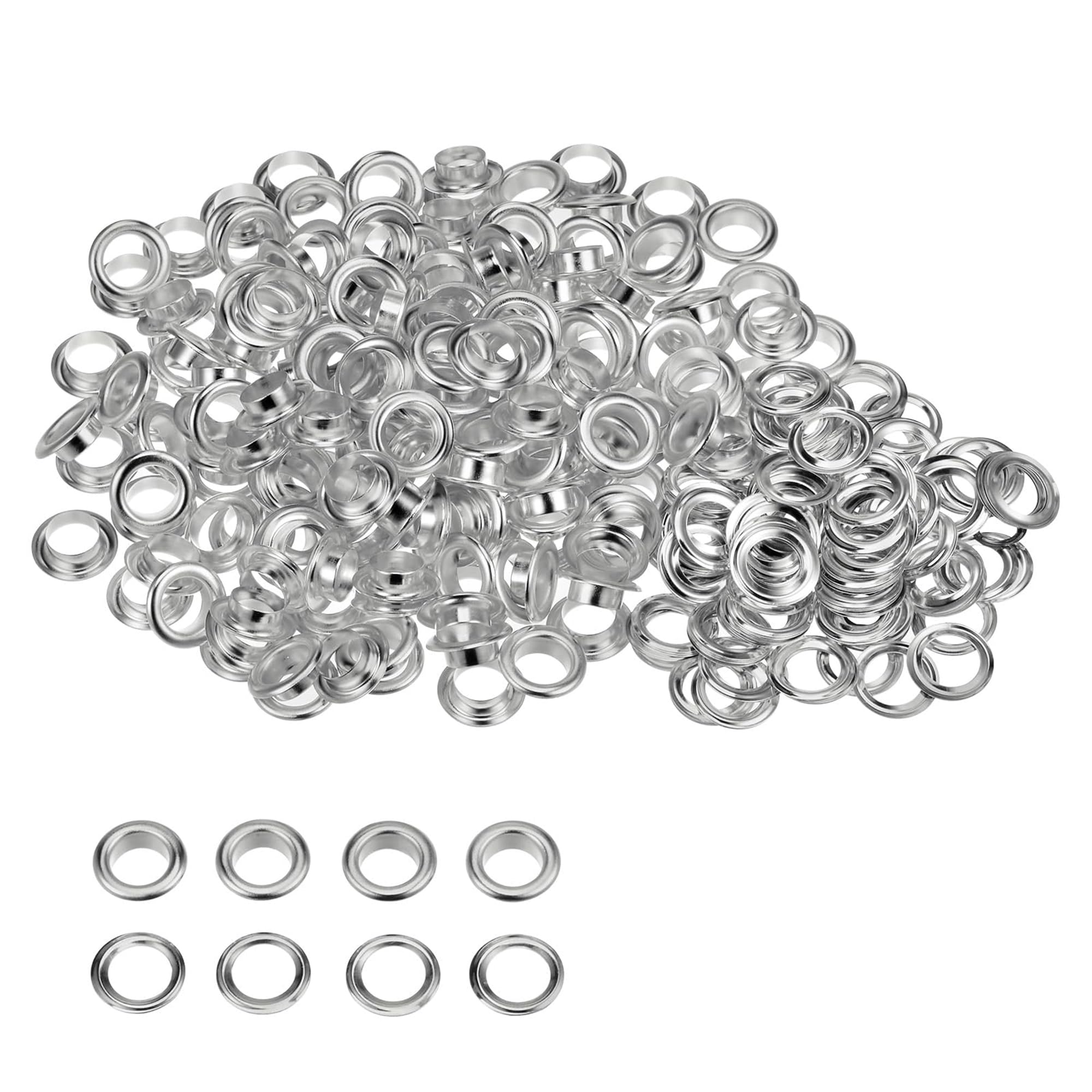Trimming Shop Silver 500 Pieces Of 18Mm Eyelets, Grommets, And Washers - Manual Plier Or Machine Setting - For Clothing, Leathercraft, Vinyl Banners, Canvas Holding, And Scrapbooking