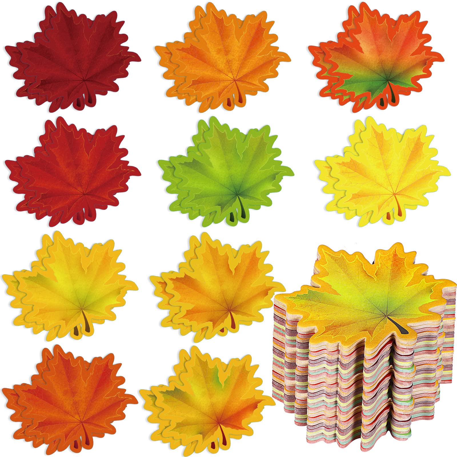 800 Sheets Thanksgiving Sticky Notes Cute Pumpkin Notes Self Adhesive Notepads Memo Pads Fall Page Markers for Kids Thanksgiving Party Preschool