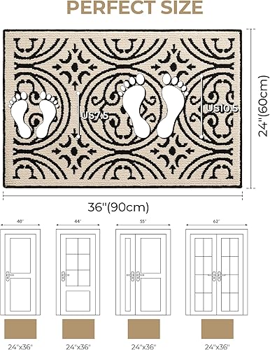 Miniatura 298 de GRANNY SAYS Felpudo para interiores, 32 x 48 pulgadas, antideslizante, tapete grande para puerta, tapete de bienvenida para exteriores, lavable