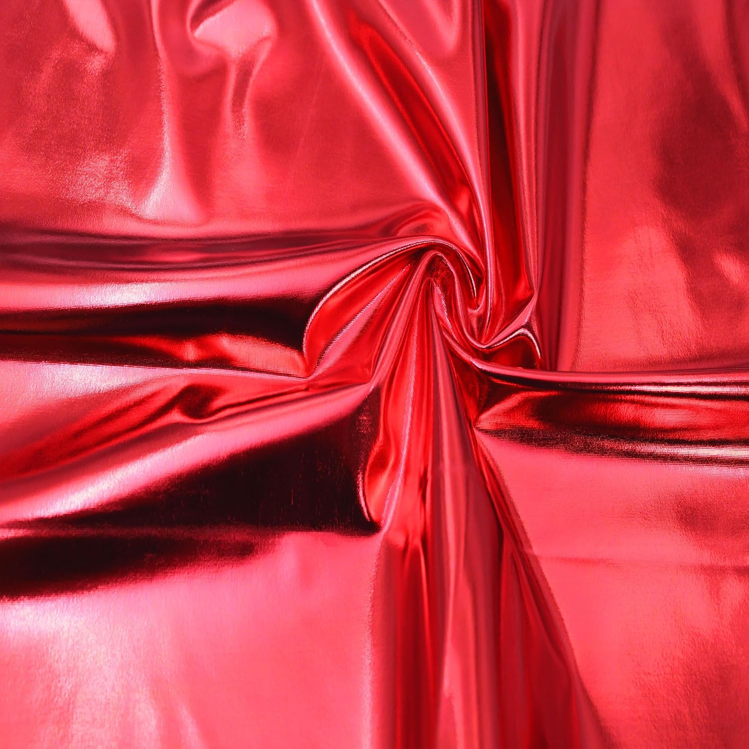 Stylish FABRIC 60" Wide Poly Spandex-Metallic Foil Fabric-Sold by The Yard-185 GSM, Medium Weight, 2-Way Stretch-Apparel, Leggings, Dance Outfits & Costumes, Red 1 Yard