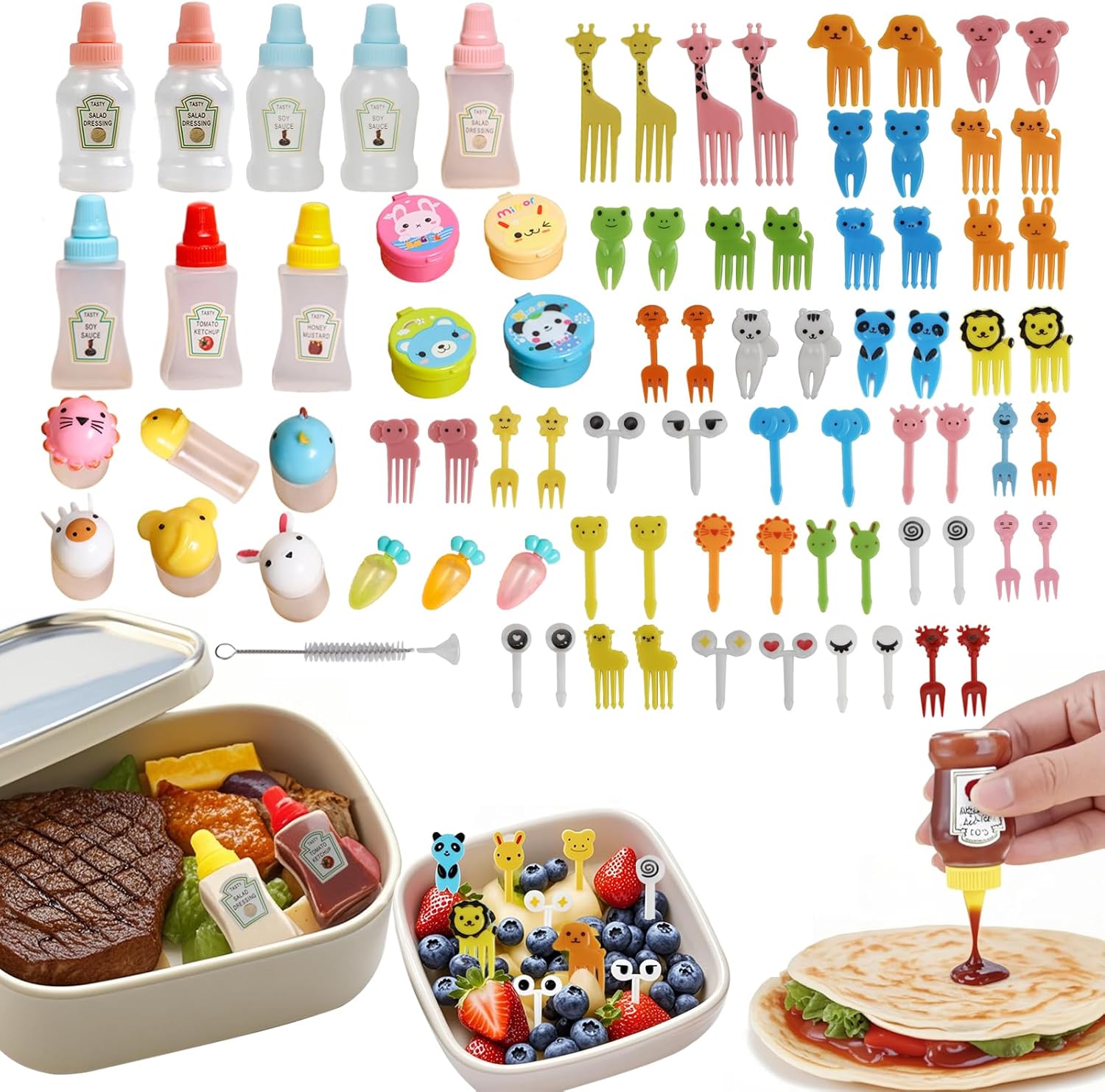81 Pcs Bento Box Accessories, Funny Cute, Fit for Office Use