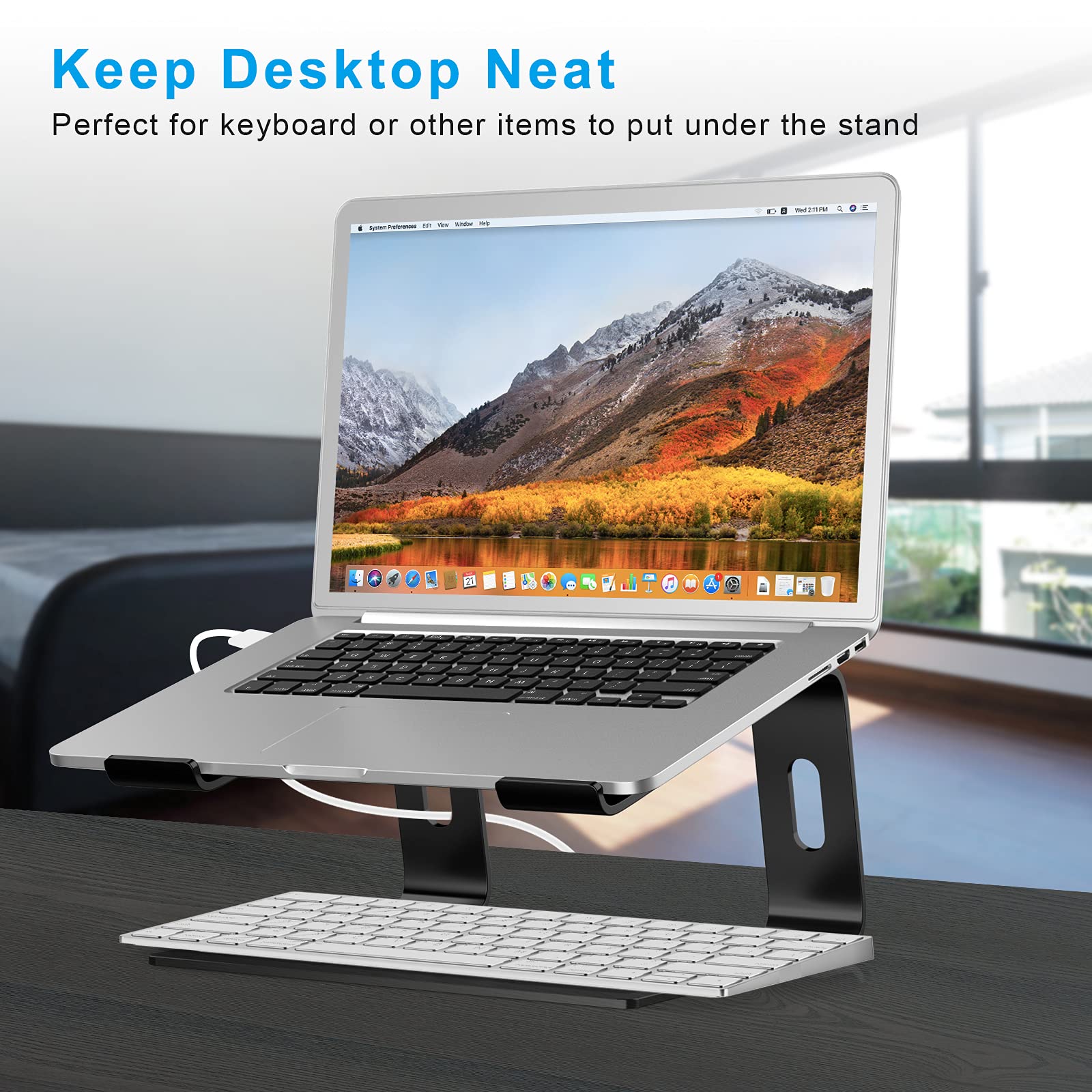 BoYata Soporte Portatil, Laptop Stand, Aluminio Soporte Laptop, Soporte Ordenador Compatible con MacBook, DELL, Samsung, HP de 11-15,6" Portátil