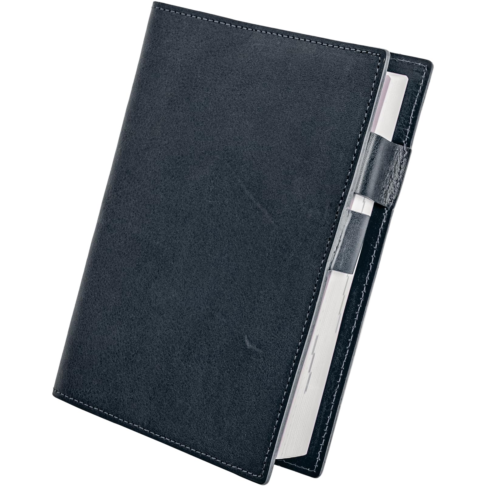 Dom Teporna Italian Leather A6 Cover Hobonichi Techo Planner Navy 9.6x6.3in
