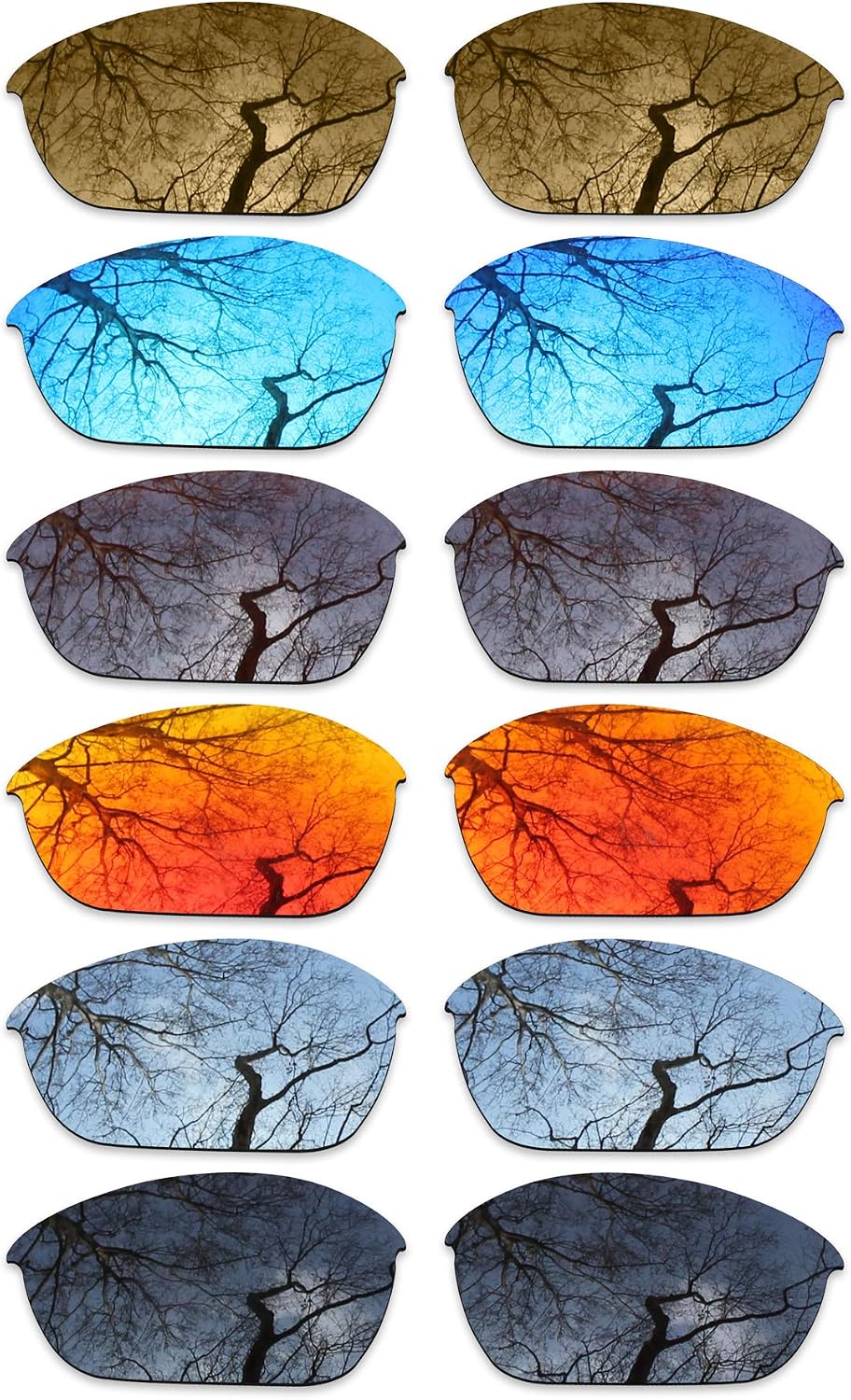 Set of 6 Polarized Replacement Lenses for Oakley OO9144 Half Jacket 2.0 Pack-BSF61