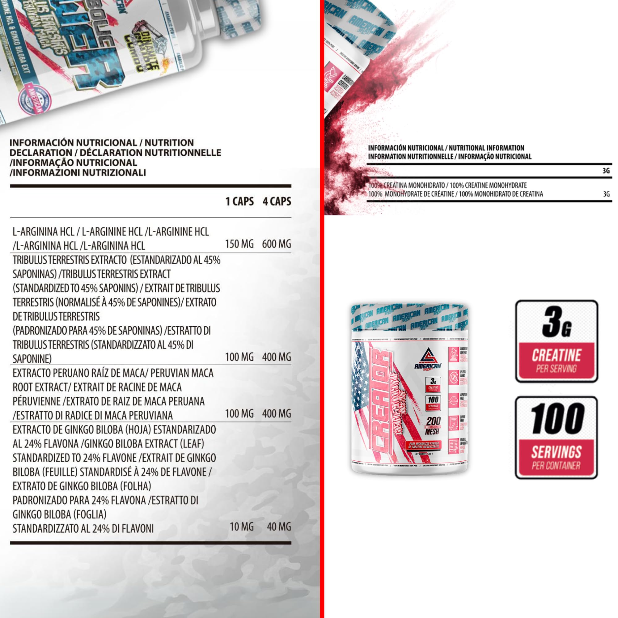 Pack Whey Protein (2kg) + Caseína (900g) + Creatina Monohidrato (300g) + Anabolic (90 cápsulas) | Aumentar Masa Muscular, el Rendimiento y Evita el Catabolismo | Shaker REGALO