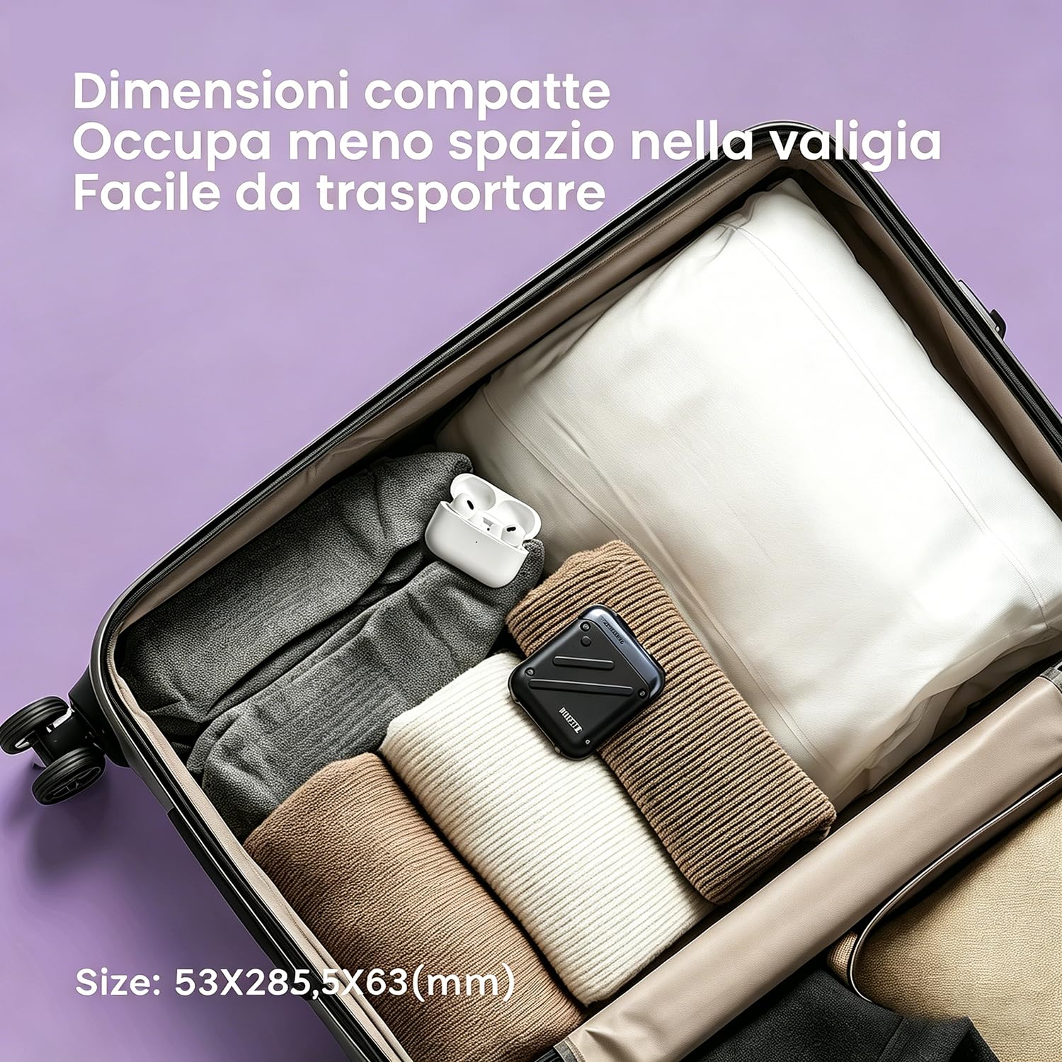 Skyworth Metz Traveller Rasoio Elettrico Uomo, Rasatura Secco Umido IPX7 Motore 9000 RPM, Testina Magnetica Rimovibile, Lame Autoaffilanti 9×2, Autonomia 45 Giorni, Ricarica Rapida 1h USB-C, Nero