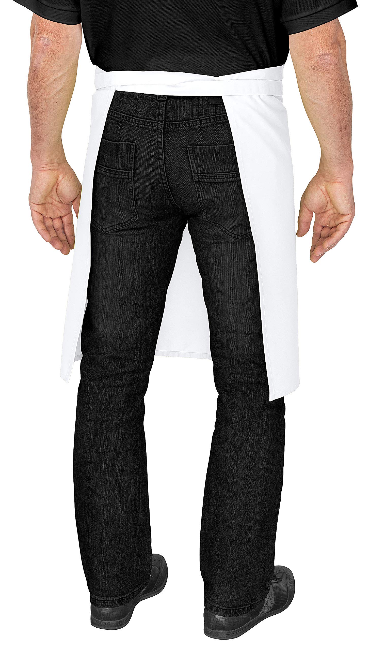 DESERMO 10x Tabliers Basic 60cmx80cm|Excellent Tablier de Taille pour Femmes et Hommes|Mélange innovant de Coton et de Polyester|Poids:190g/m²|Blanc