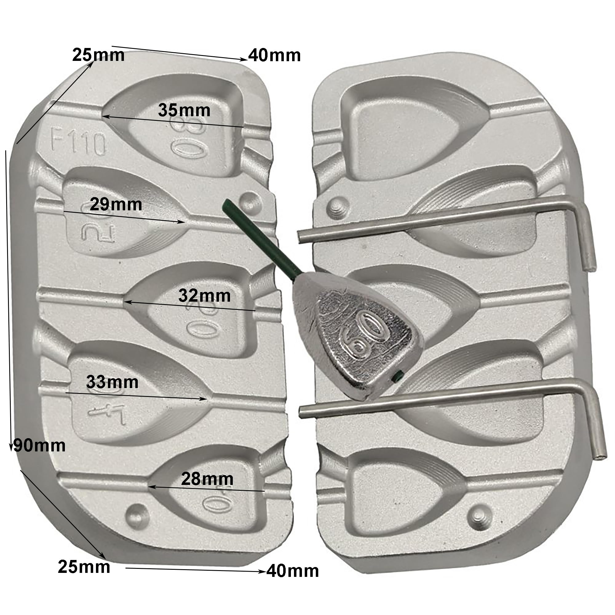 Flat InLine Pêche à la poire 40-50-60-70-80 g Pêche à la carpe, à la mer et à la rivière