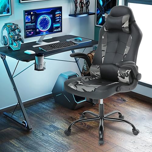 Miniatura 35 de Silla ergonómica para juegos de PC, silla de oficina para computadora, silla giratoria ajustable para videojuegos, silla de carreras con soporte