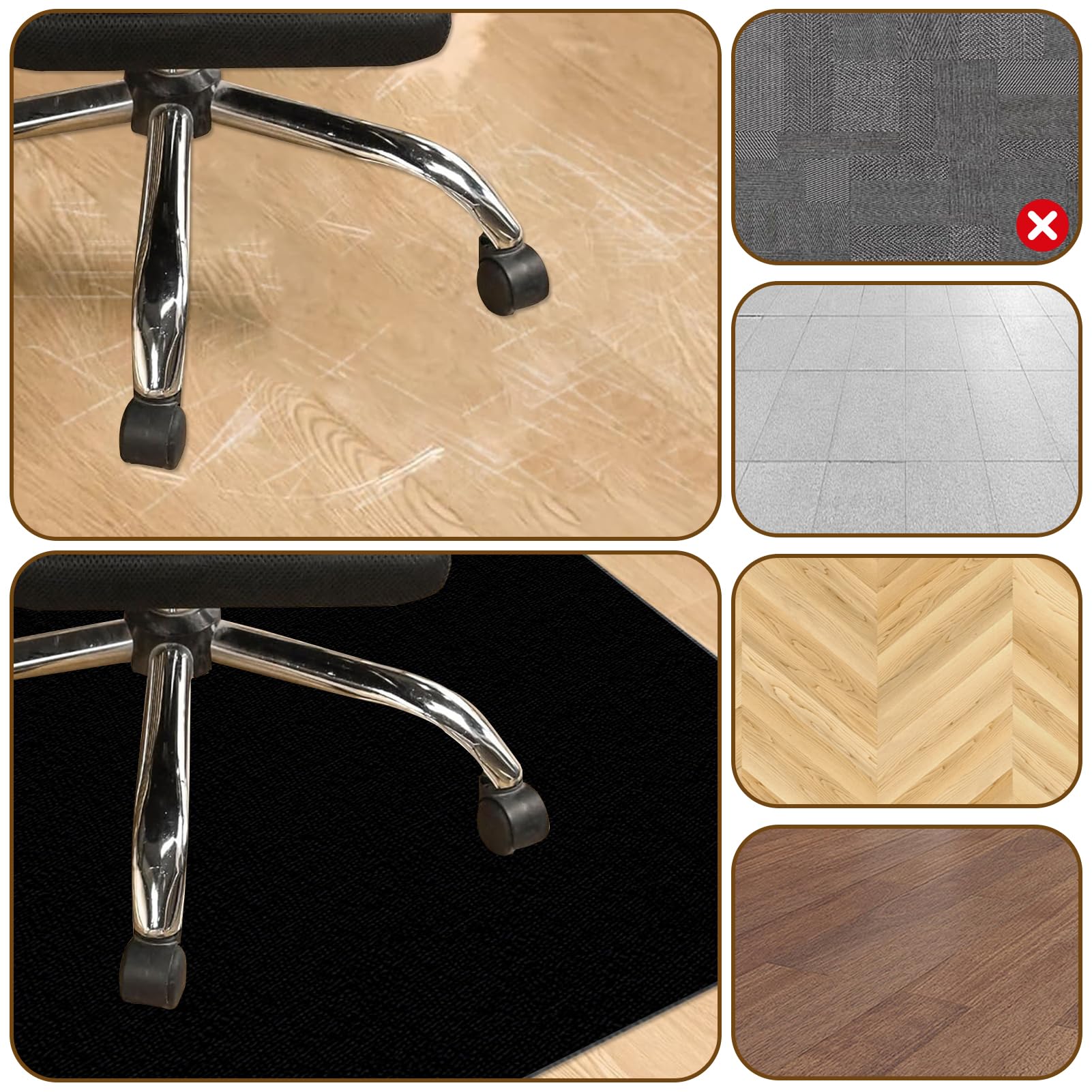 160 x 180 cm Tapis Chaise Gaming Antidérapant Tapis pour Chaise de Bureau Tapis Bureau Sol Protection Sol Chaise Bureau Protection de Sols Durs Protège Parquet Protège Sol sous Chaise