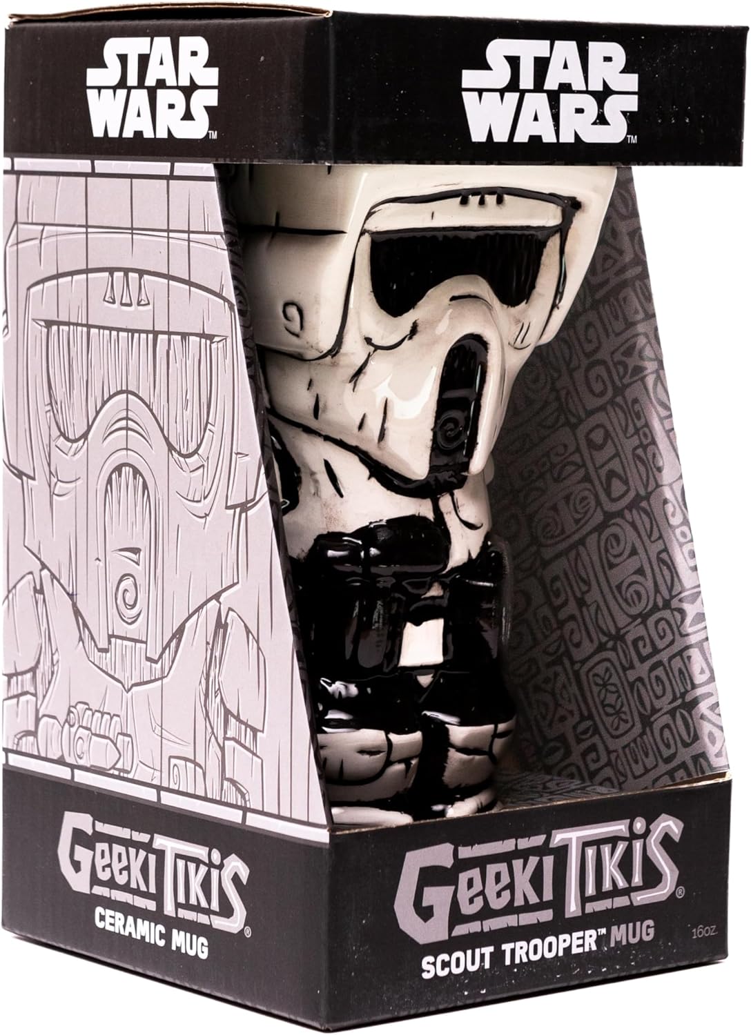 Geeki Tikis Star Wars Scout Trooper Ceramic Mug | Party Cocktail Tumbler Beer Mug For Liquor, Beverages | Holds 16 Ounces