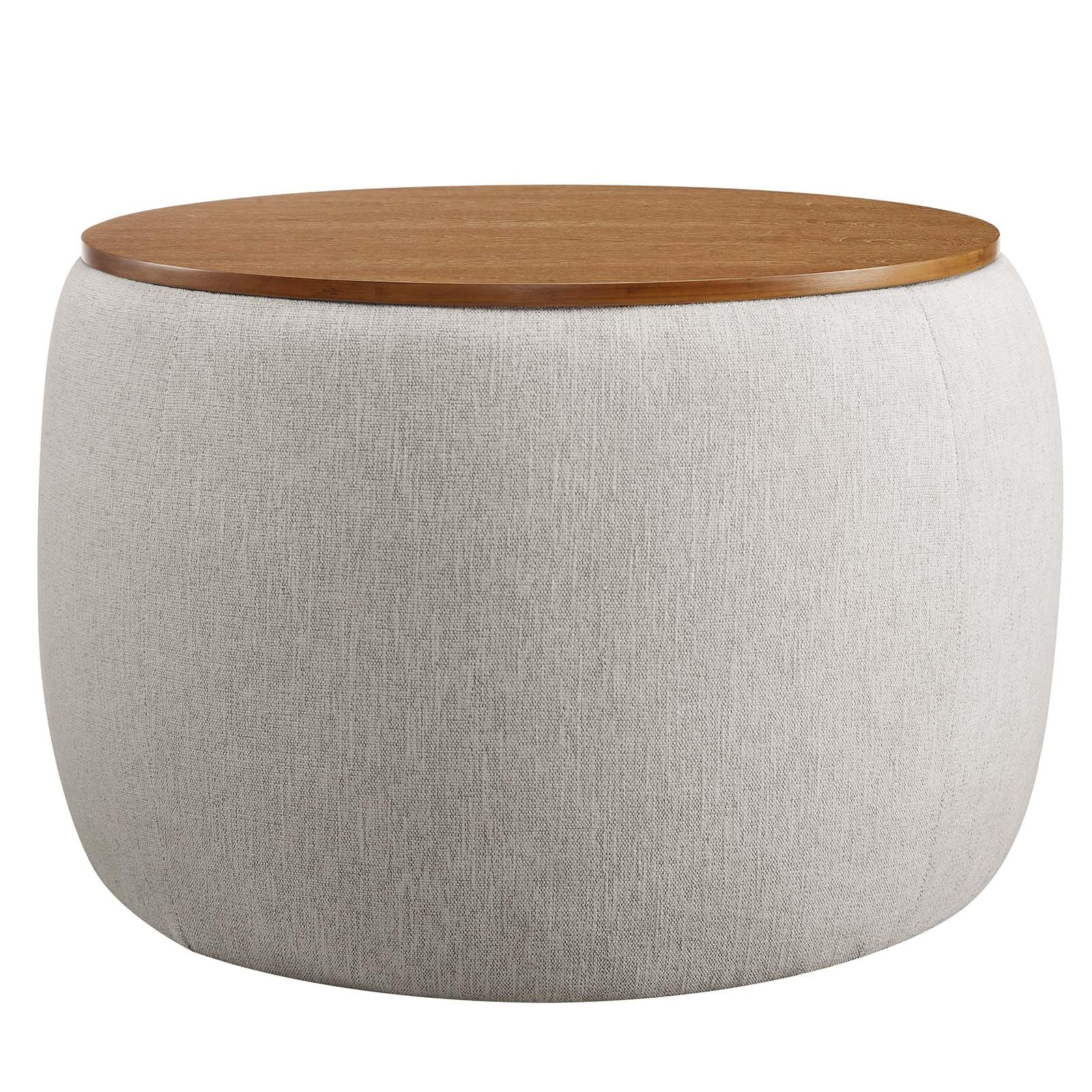 Amazon.com: Modway Perla 26 Inch Round Storage Ottoman with Tray  