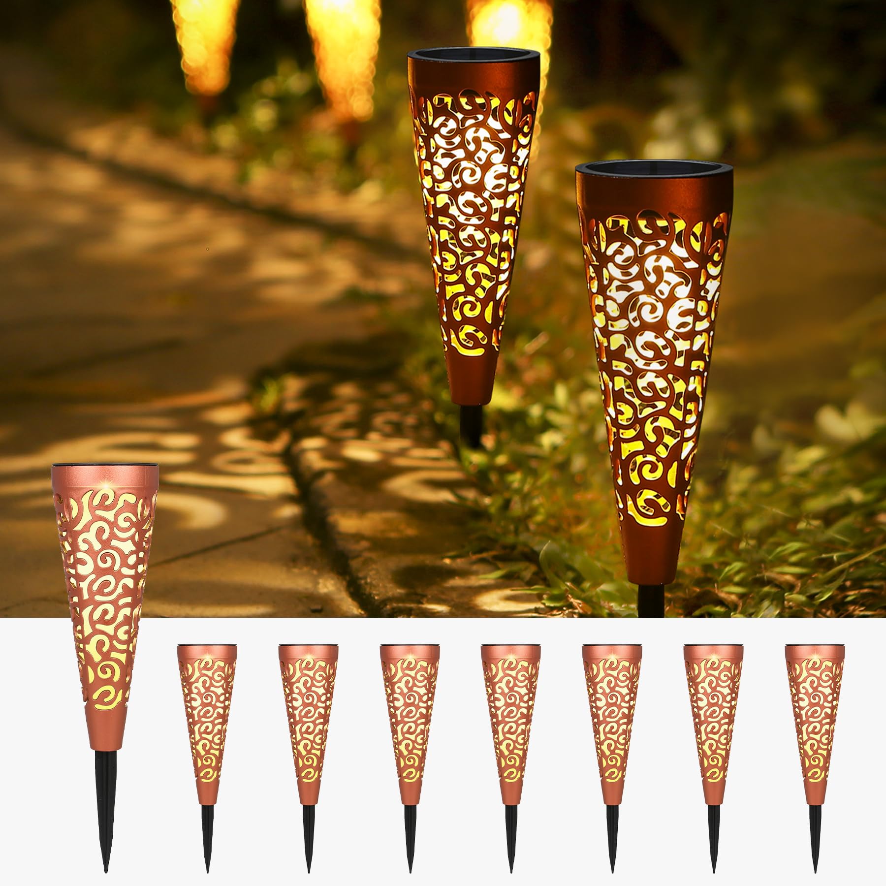 Bonsery Solarleuchten für außen, 6 stück Solarlampen für außen Garten IP65 Wasserdicht, Solarleuchten Garten LED Solar Gartenleuchte Solar Gartenbeleuchtung Wegebeleuchtung Balkon Terrasse Rasen Deko