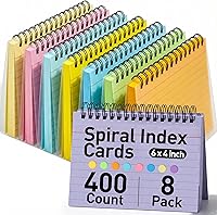 Vista 1 de Koogel 400 Tarjetas de Índice, Tarjetas de Índice Grandes de 4x6 con Anillos para Llaves para la Escuela, Tarjetas Flash, Tarjetas de Nota Pesadas