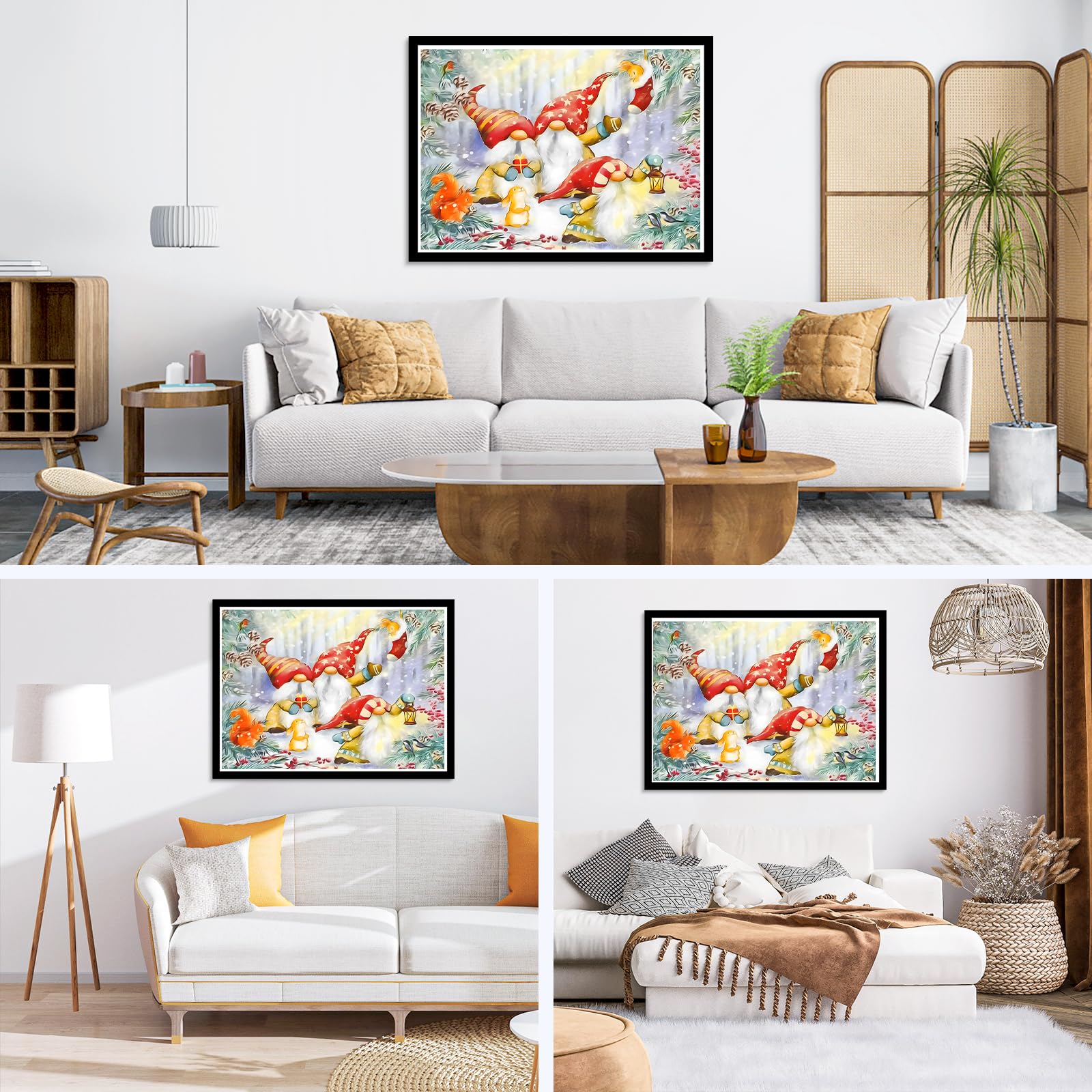 NAIMOER Navidad Kit Completo De Cuadro De Diamantes Para Adultos, 5D Gnome Diamond Painting 30x40cm Arte Decorativo Con Piedras Brillantes, DIY Manualidades Para Decoración Del Hogar