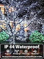 Vista 58 de Guirnalda de luces de Halloween extensible de 200 LED de color morado, extralarga de 82 pies, para interiores y exteriores, 8 modos de iluminación