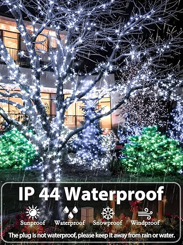 Vista 4 de Upgraded 99FT 300 LED Christmas Lights Outdoor & Indoor, Memory Function & Timer & 8 Modes, Mini Green Wire Waterproof Fairy Lights for Christmas