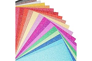 BETYBEDY CHUNKY GLITTER CARDSTOCK 20 COLORS 40 SHEETS NO-SHED