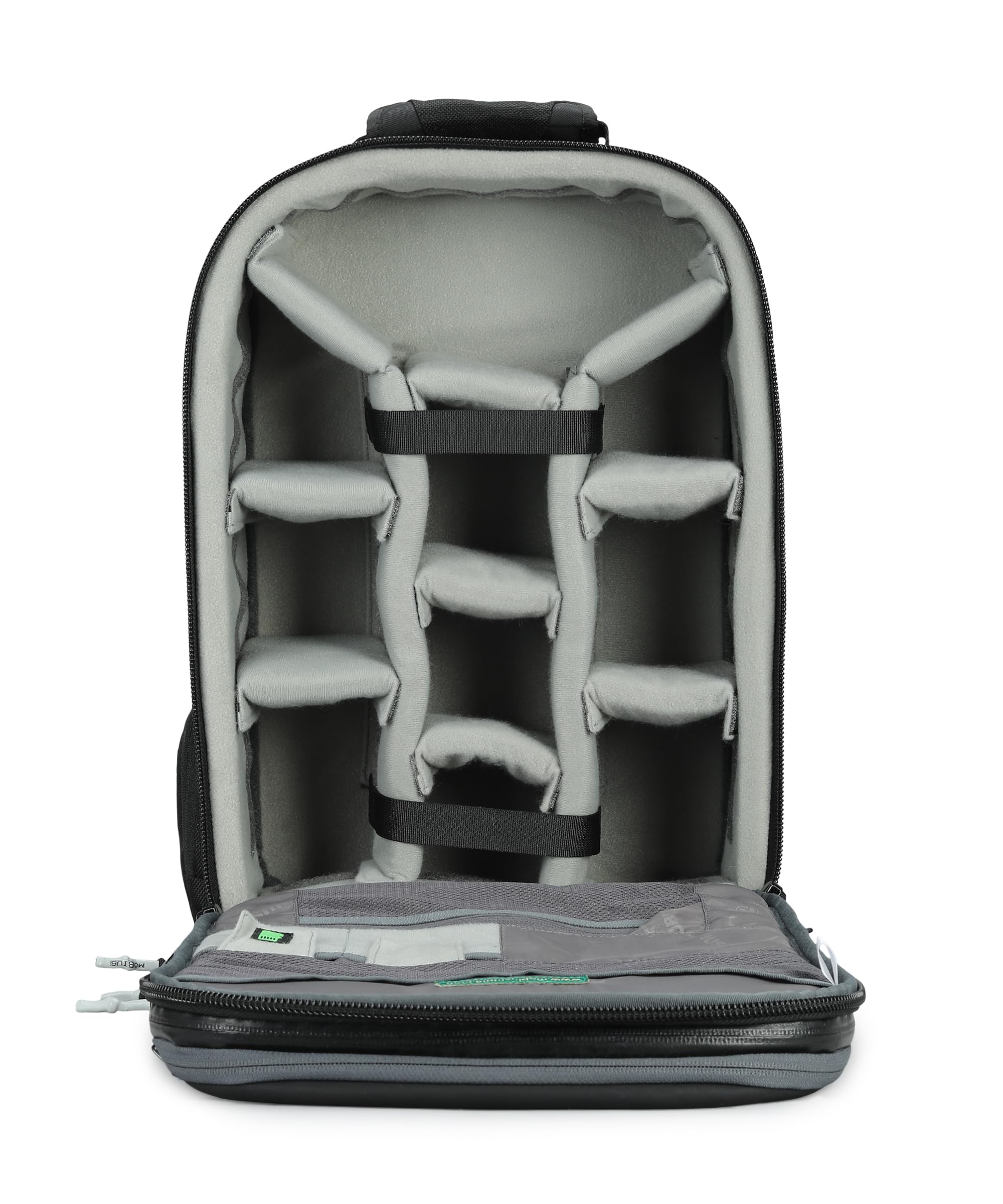 MOBIUS AIO (All In One) Legend Series Professional DSLR Backpack | Fits 2 Camera Bodies, 5-6 Lenses + 15.4” Laptop | Expandable Gimbal Compartment | YKK Zippers | Water-Resistant | Trolley Strap 2