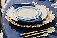 Vista 6 de Simply Elegant Placa de carga de plástico grabada a rayas, placa de servicio para fiestas, cenas, bodas, quinceañeras y eventos, 13 pulgadas