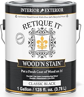 Wood'nStain - Liquid Wood Gel Stain Interior/Exterior (128 oz (Gallon), Classic Black)
