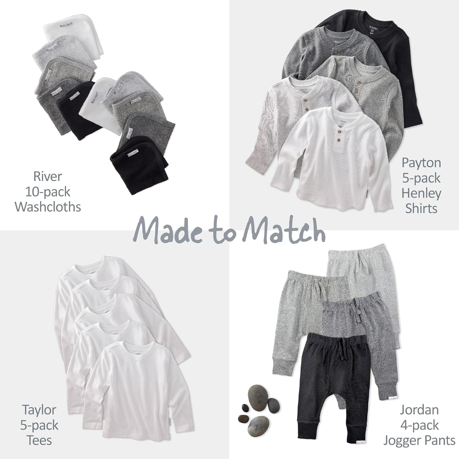 Unisex Baby Payton 5-Pack Long Sleeve Henley Shirts​ 100% Organic Cotton for Boys - Image 6