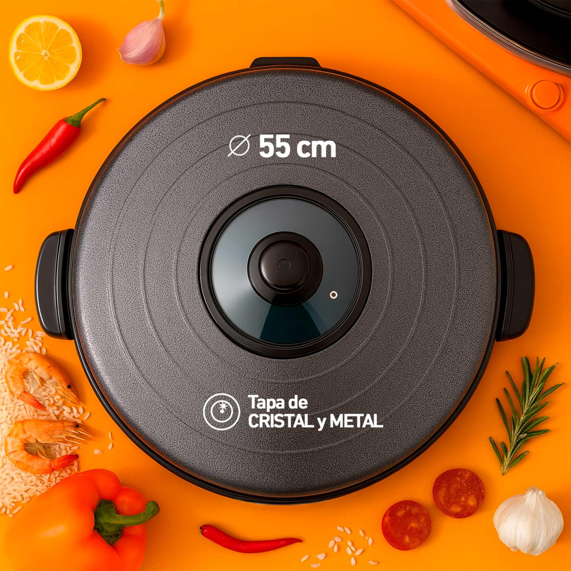 Jata PE550 Poêle à paella électrique PE550 Grande taille Noir