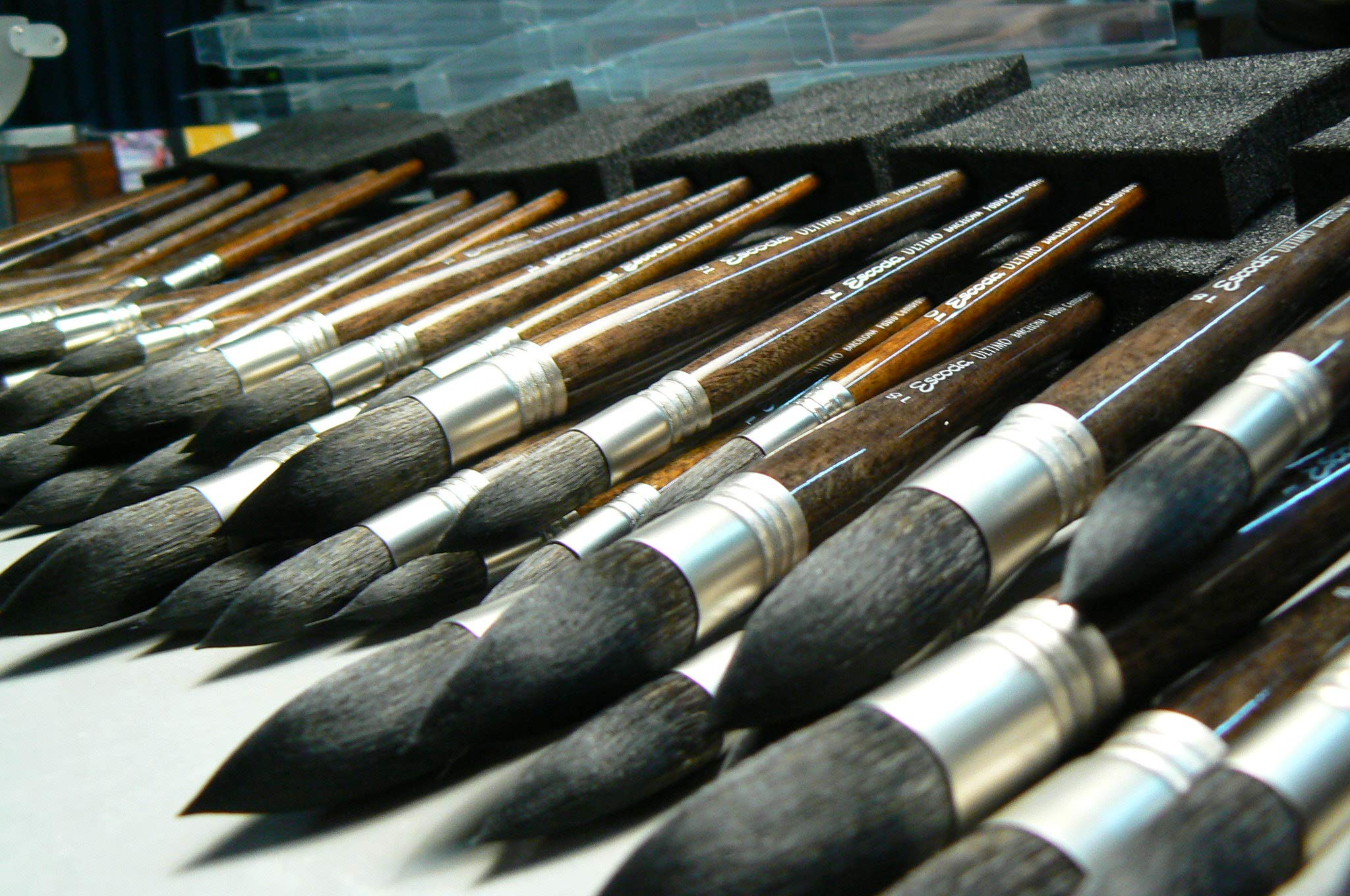 ESCODA Set 3 Pennelli Acquerello - N.10,14,18 Tondo Piuma Fibra Sintetica Petit Gris Set #1 Fabio Cembranelli Serie Ultimo Professionale Fatto a Mano a Barcellona.