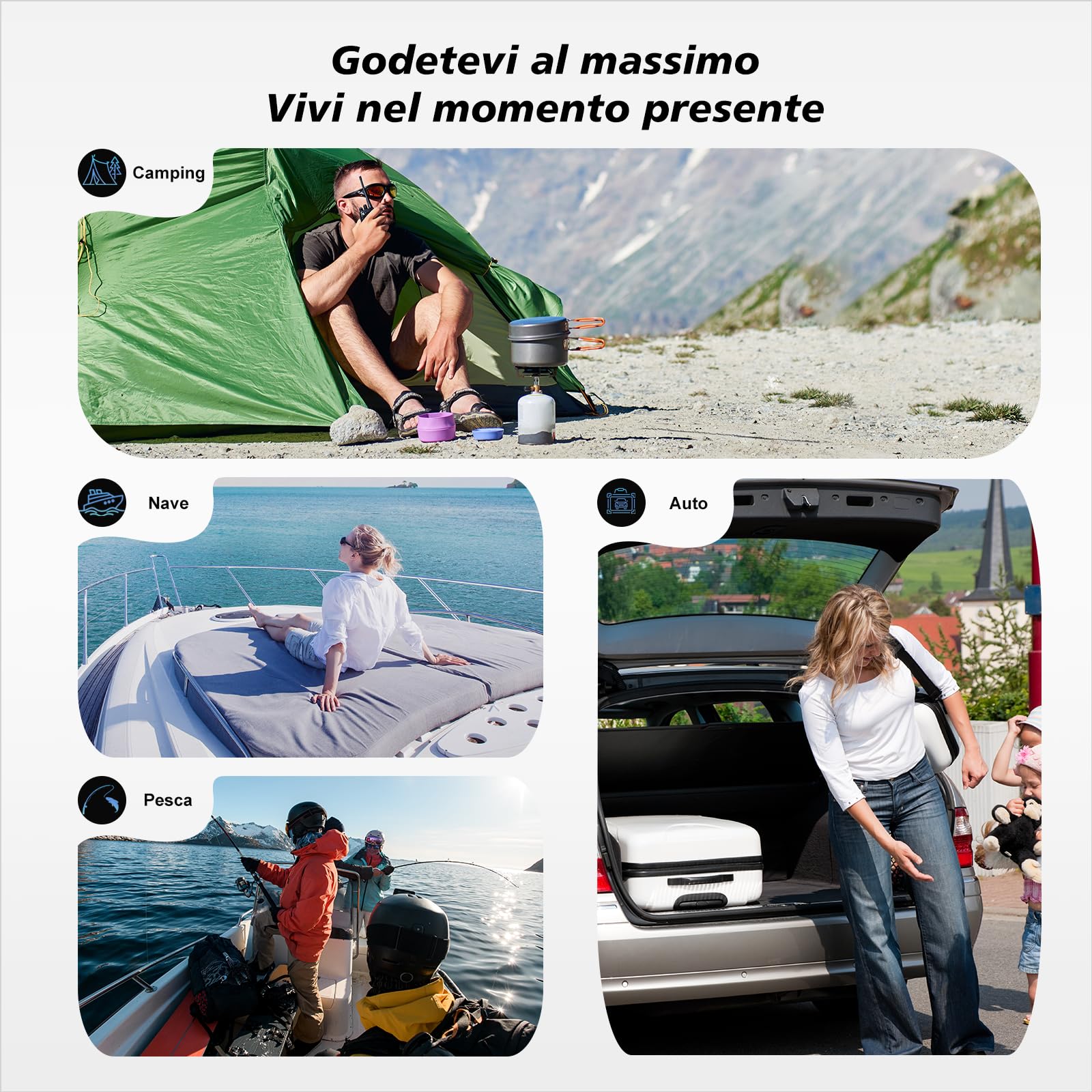 GES55 40L Doppia Zona Frigorifero Portatile Per Auto Congelatore 12/24V DC,Per Viaggio, Picnic, Campeggio Uso Esterno, da -20℃ a 20℃