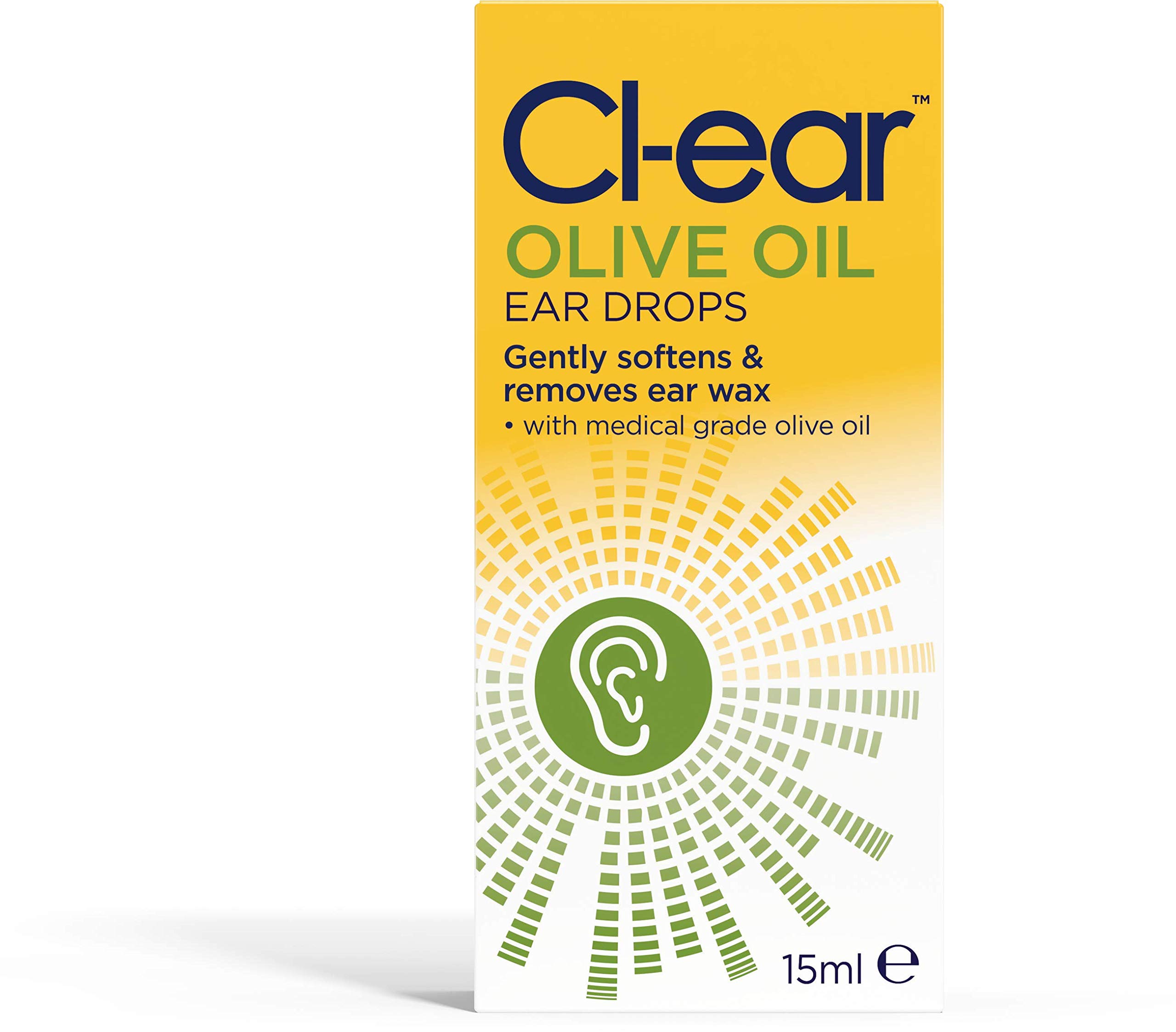 Buy Clear Olive Oil Ear Drops. Ear Wax removal. Easy squeeze dropper