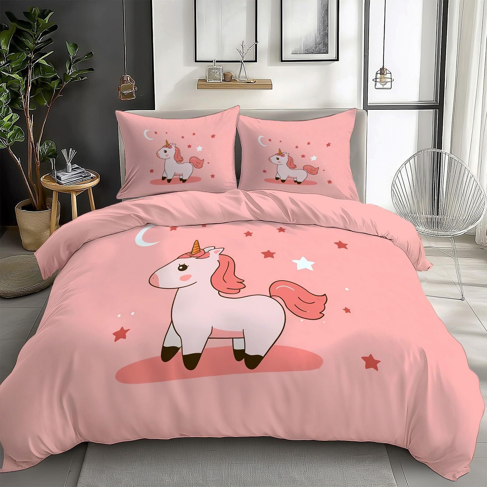 Housse de couette 200 x 200 licorne pour chambre enfant cocooning