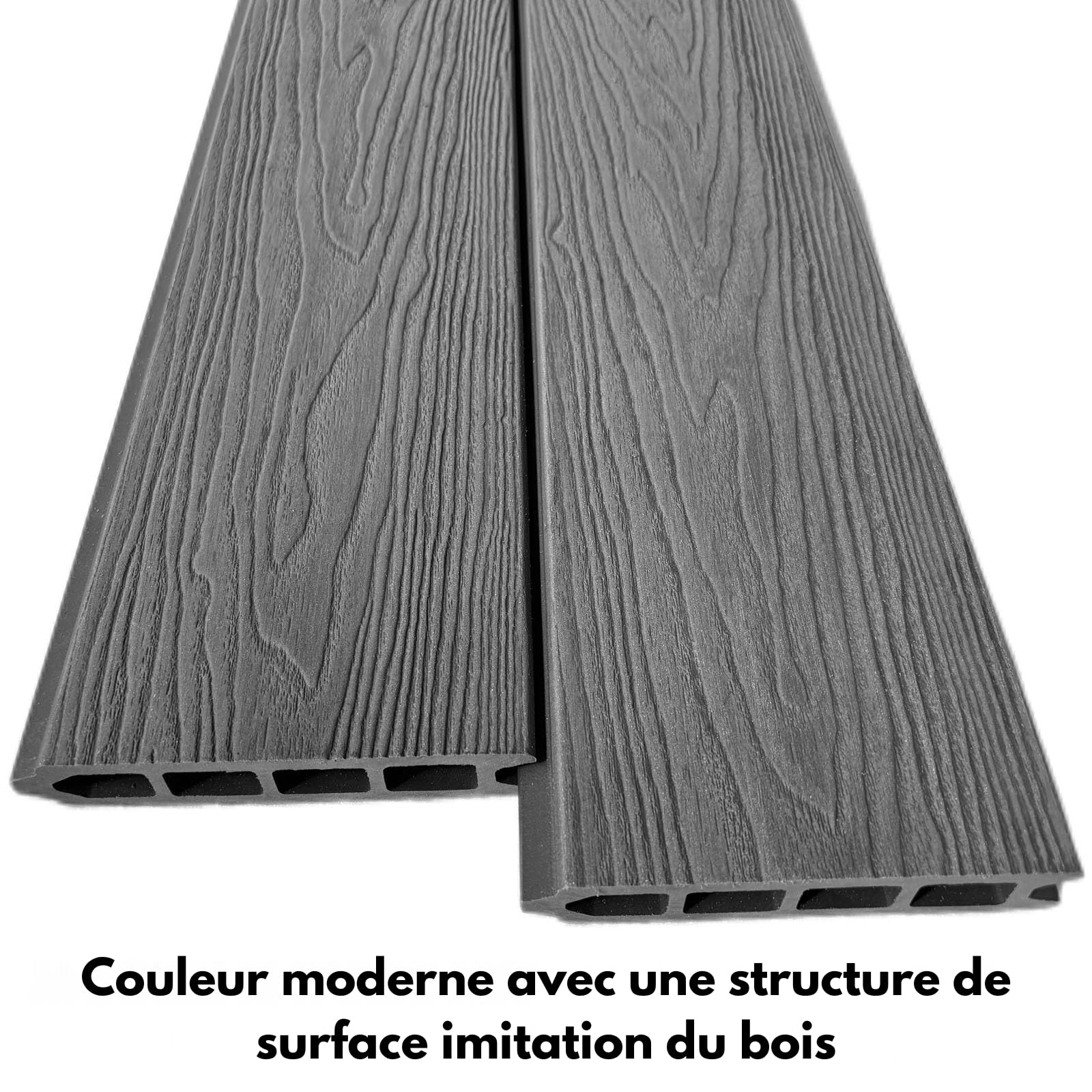 KARAT Clôture de Jardin en WPC résistant aux UV Gel Pluie Neige - Brise-Vue avec poteaux en Aluminium - Kit Complet Montage Facile - Enclos Jardin Terrasse Garage (Ash Gris, 180x180 cm)