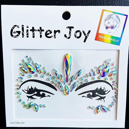 Miniatura 5 de Joyas de gemas faciales, calcomanías de tatuaje de joyas faciales para festivales, gemas corporales pegadas en la cara, tatuajes faciales temporales