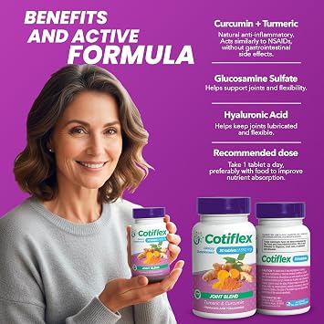 Dietary supplement for joints | With hyaluronic acid, turmeric, glucosamine sulfate and magnesium oxide | Promotes joint mobility, lubrication and flexibility | 30 capsules of 850 mg each