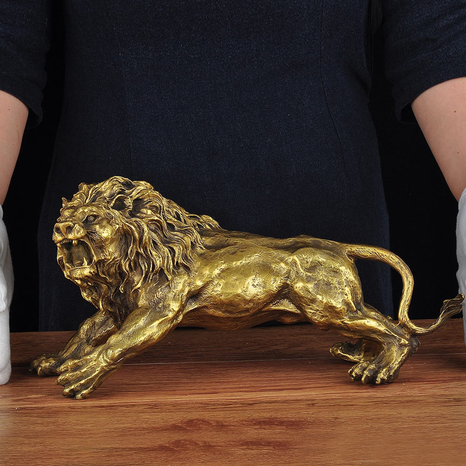 Amazon.co.jp: 置物・オブジェすべての銅のライオンの飾りデスクトップ