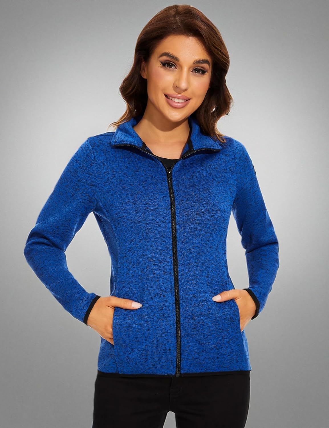 COZZYON Women Fleece Zip Up Jacket Light Sweater Jacket - Image 7