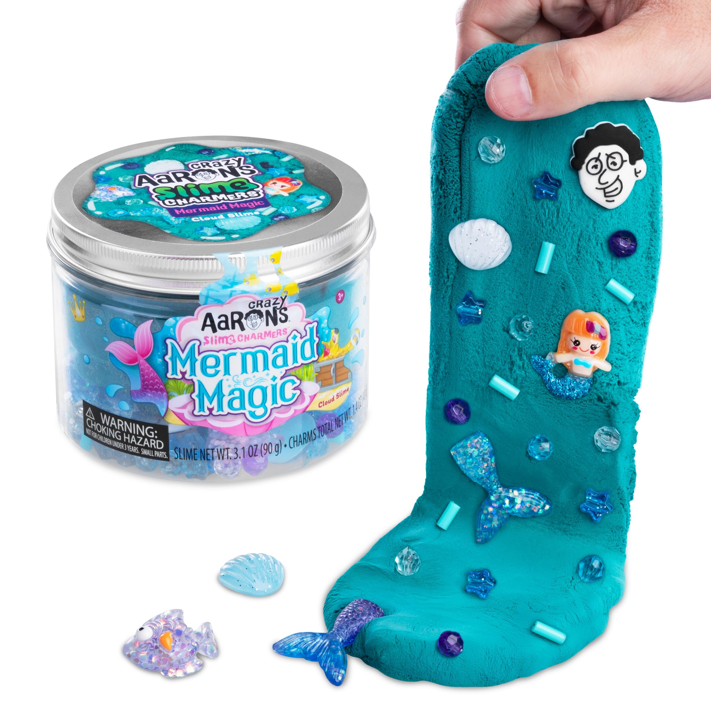 Crazy Aaron's Slime Charmers® - Mermaid Magic - Teal Cloud Slime, Sensory Toys for Kids - Creative and Endless Fun, Stress Relief Therapy, Gifts for Girls and Boys - Made in USA