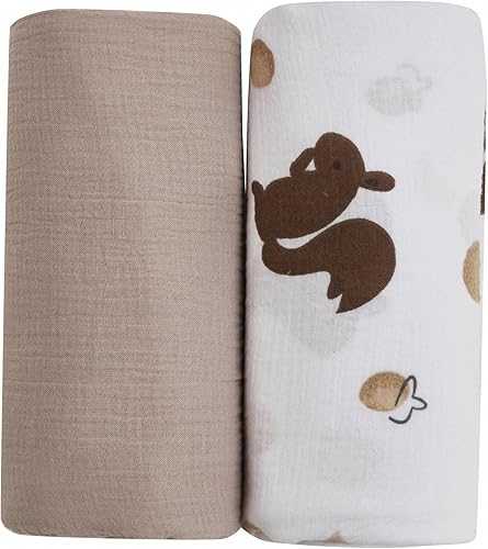 QSTEHEML Mantas de muselina suave de algodón neutro, paquete de 2 mantas de muselina grandes de 47 x 47 pulgadas, manta de muselina para bebés disponible en Yaxa Colombia