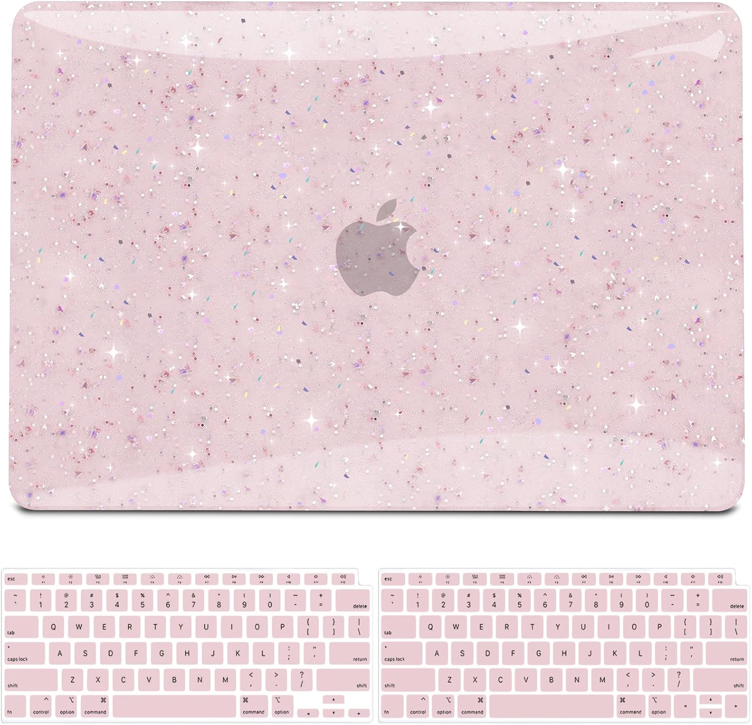 B BELK Compatible with MacBook Air 13 inch Case 2020, Glitter MacBook Air M1 Case 2022-2018 Models A2337 A2179 A1932, Sturdy Protective Laptop Hard Shell with 2 Keyboard Covers, Glitter Pink Glitter Shiny Pink