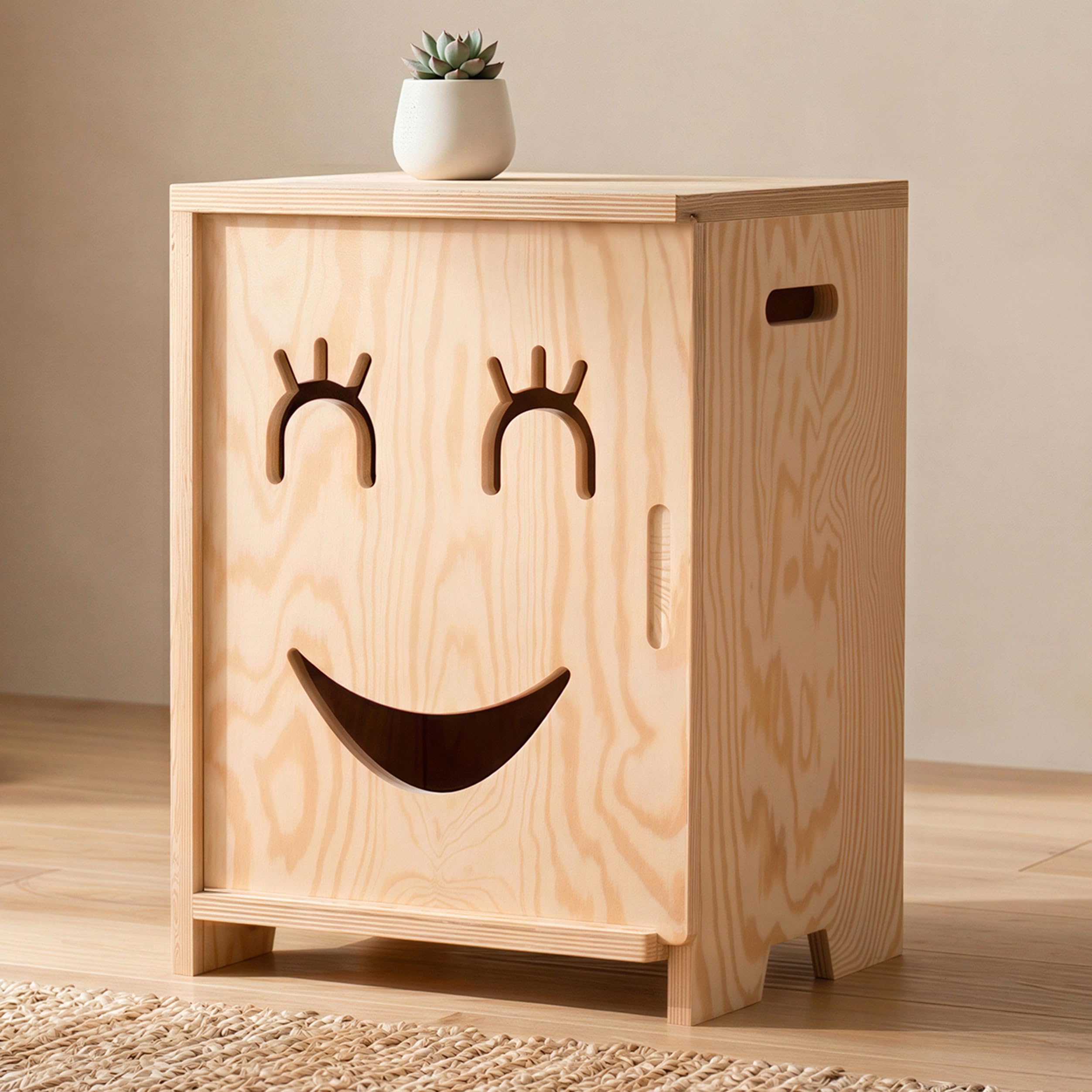 smartwood Table de Chevet Enfant - Table de Nuit Montessori en Contreplaqué de Pin Certifié FSC - Design adapté aux Enfants, Construction Stable & Montage Facile - KAPI 3P