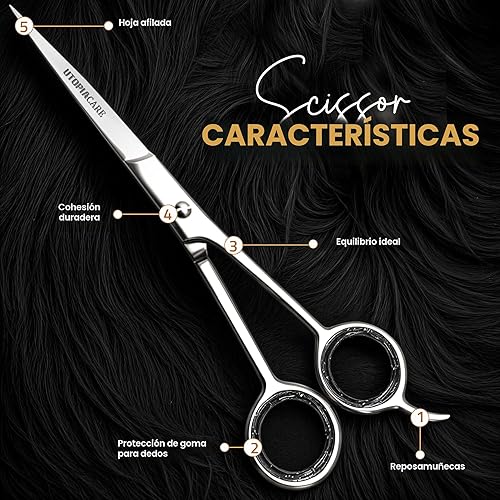 Miniatura 3 de Tijeras de corte de pelo profesionales (6.5-pulgadas), acero inoxidable templado hielo reforzada con cromo para resistir el óxido, por Utopia Care